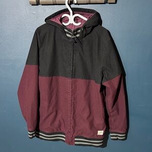 Vans Black and Burgundy Ski Jacket